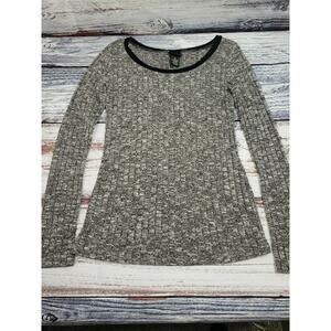 Rue 21 Women's Medium Semi Sheer Blouse Top Shirt Scoop Neck Casual Long Sleeve